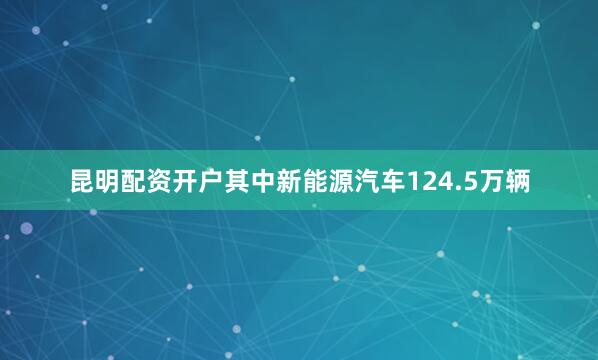 昆明配资开户其中新能源汽车124.5万辆